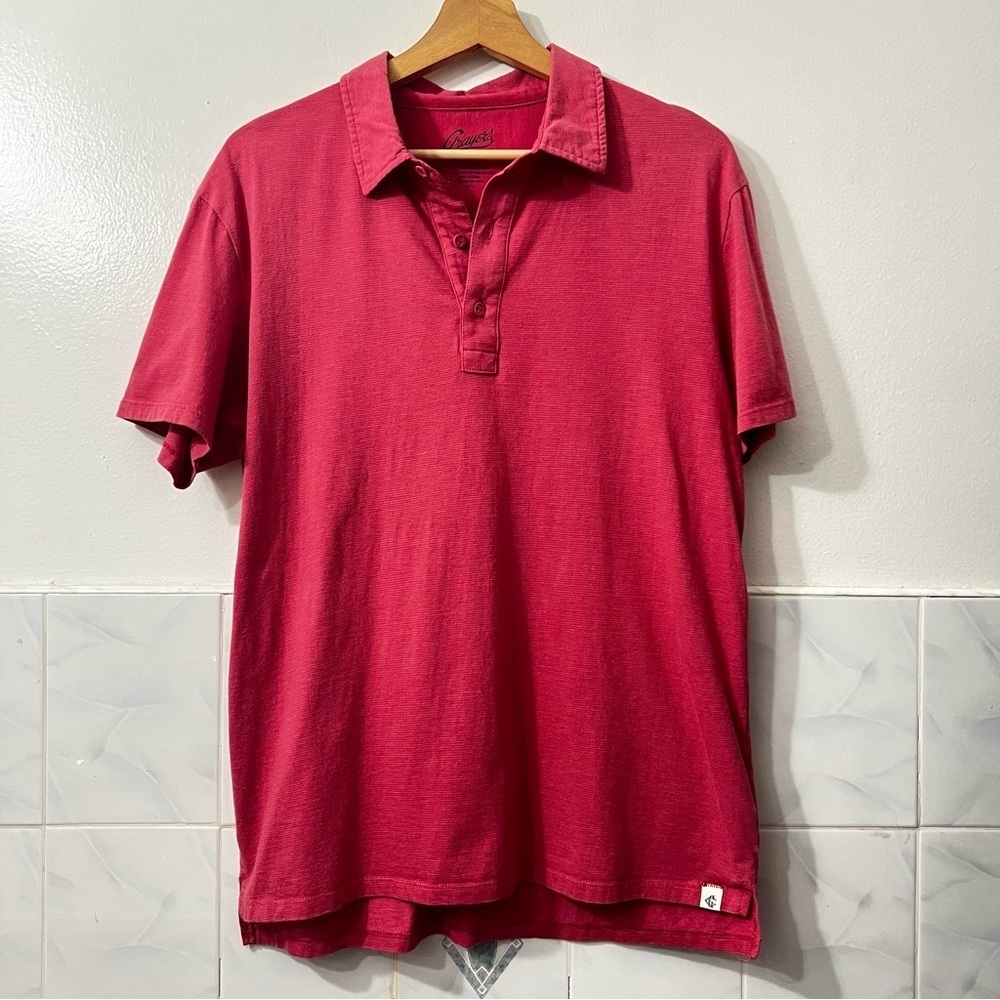 Grayers Clothiers Mens Cotton Blend Polo Shirt Pink Size M Preppy Minimalist